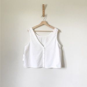 Linen Crop Tank Top